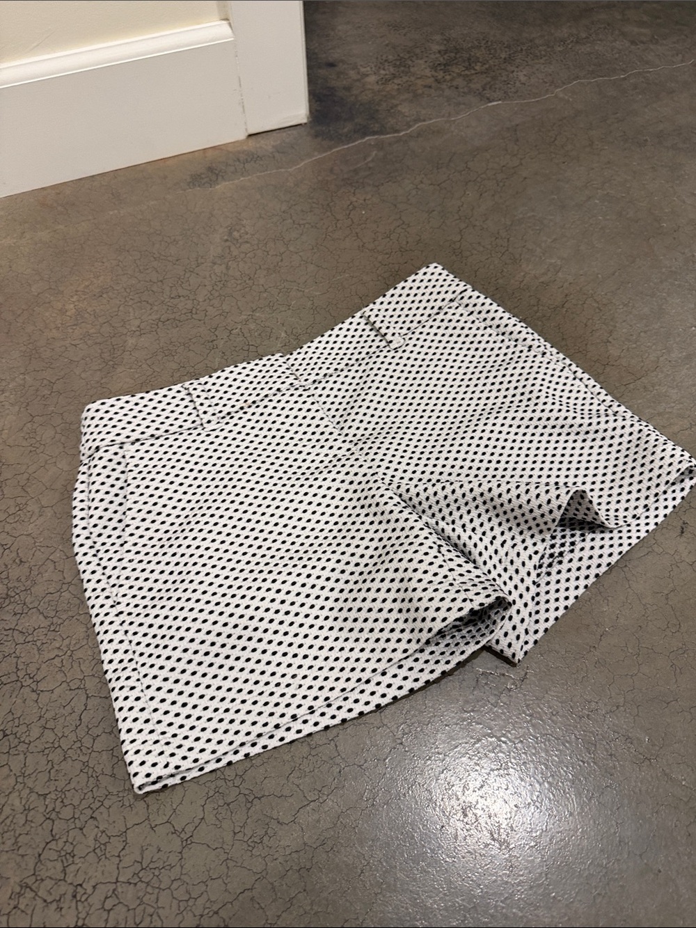 LOFT White Shorts with Black Dot Pattern